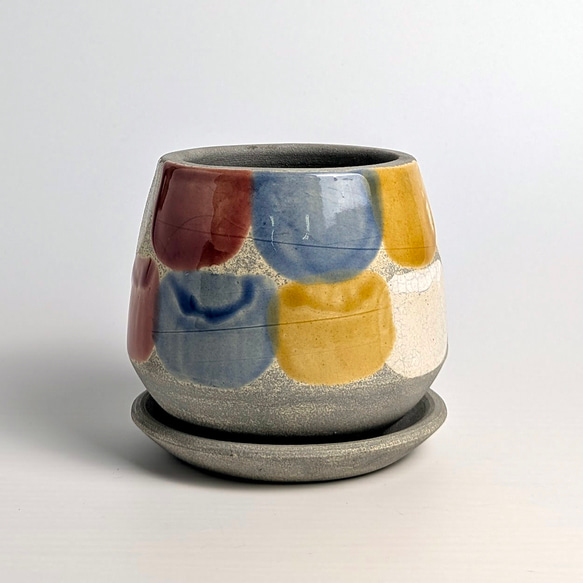 植木鉢 陶器 信楽焼【クウィルポット ハケ/POPカラー】観葉植物 塊根