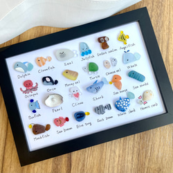 シーグラスアートNo.142☆図鑑 カレンダー 四季 雑貨インテリア