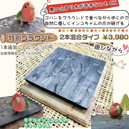 備長炭ブランコ 78番 Mサイズ インコブランコ バードブランコ 備長炭