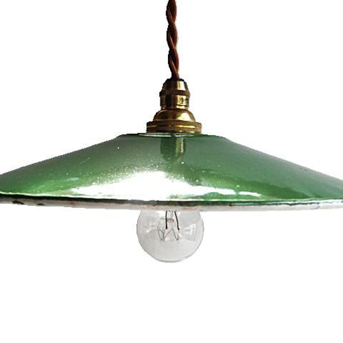 ホーローランプシェード 緑 F フランス アンティーク グリーン 照明