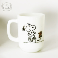 Fire King スヌーピー＆ウッドストック マグ【sa631】 マグカップ