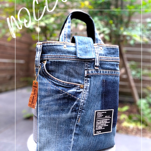 №735【DENIM✖️ノートPC・iPad用 ToteBAG⚮̈】デニムリメイクバッグ
