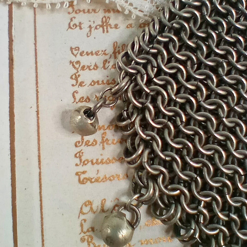 シルバーメタル メッシュコインパース シャトレーン フランス