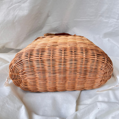 ミナペルホネンtambourine巾着付き＊ナチュラルかごバッグ かごバッグ