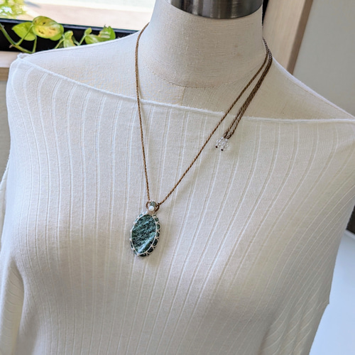 ☆グリーンアベンチュリンDruzy・アベンチュリン☆マクラメ編み