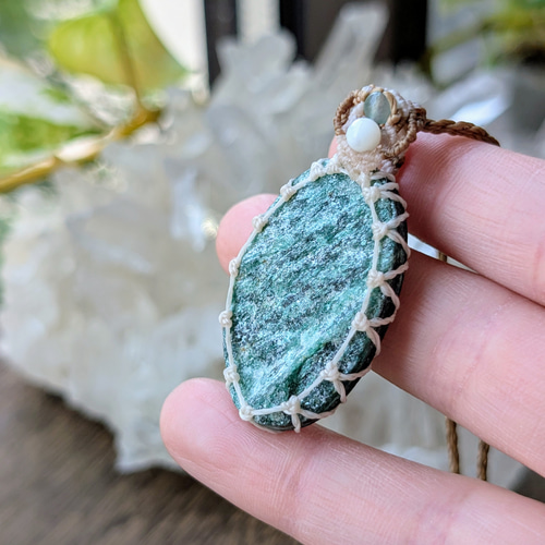 ☆グリーンアベンチュリンDruzy・アベンチュリン☆マクラメ編み