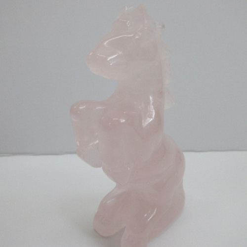 No.CR-362 天然石 ＜彫刻置物＞ ローズクォーツ 馬 196g 天然石