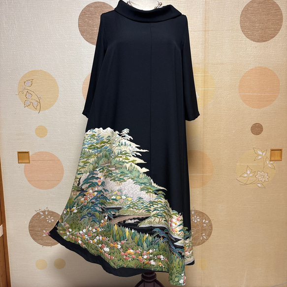 留袖リメイクシルクワンピース 新郎新婦母 結婚式 披露宴 七五三 卒業