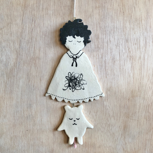 石粉粘土 オーナメント 「毛糸の魔女」 Ornament 