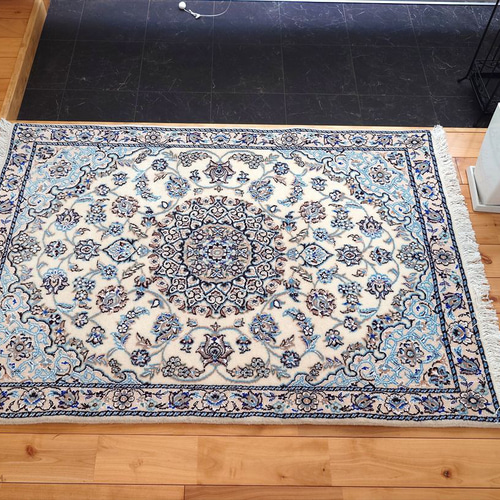 ペルシャ絨毯 ナイン産 ノーラ 玄関マット 120x82cm エスリム柄 PS7031