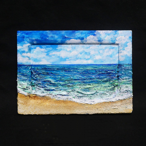 油絵 油彩 油彩画 絵 絵画 【海の砂浜】ミニ絵画 絵画 HR 通販