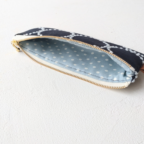 ミナペルホネン タンバリン[navy×lightblue] ペンケース メガネケース