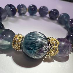 ブルーフェザーインフローライト】透明感あふれる青の羽模様 天然石