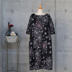 着物リメイク 有松絞りのワンピース/フリーサイズ kimono ワンピース