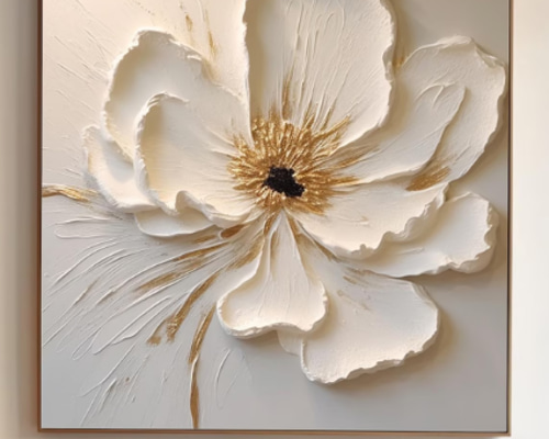 キャンバスアート テクスチャーアート フラワーアート 花 油絵 抽象画