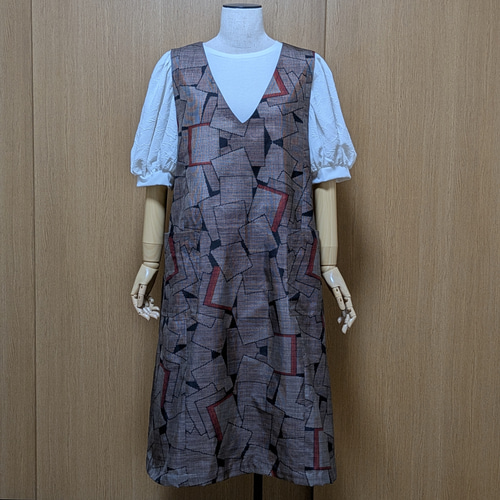 SOLD 着物リメイク ジャンパースカート 大島紬 M〜L ワンピース さら