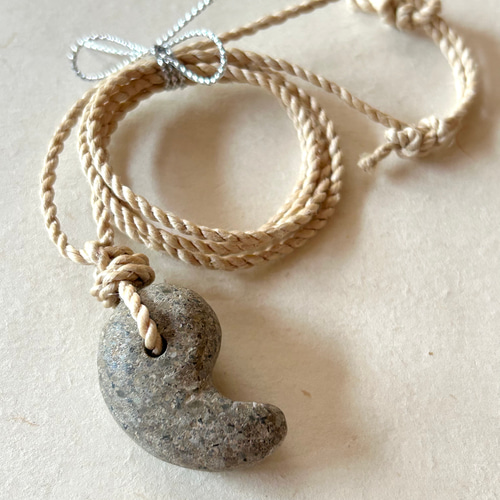 ご縁を結ぶ石】出雲石 特大勾玉 精麻ネックレス☆証明書付き