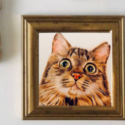 月を見上げる猫 A4 猫 夜空 星 月 アート インテリア 絵画 atelier mio