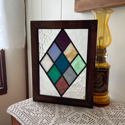 ステンドグラス パネル 大正ロマン 和モダン 格子戸 その他インテリア