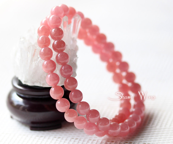 高品質インカローズ ブレスレット約5.9～6.2mm1本 愛や夢の石✿天然石