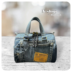 デニムリメイク2段フリル*トートバッグ❥ハンドメイド❥ トートバッグ