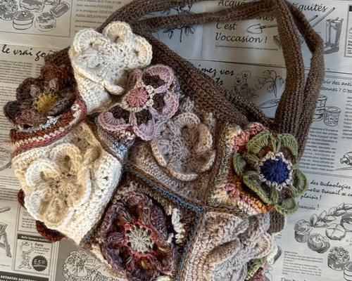 花モチーフ編みのグラニーバッグ グラニーバッグ pineapple 通販