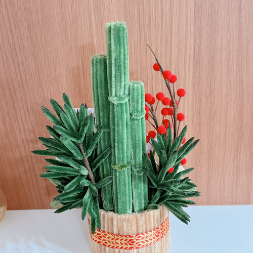 モールフラワー 門松スタイル正月飾り ハンドメイド ≪数量限定