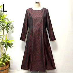 着物リメイク 花柄ワンピース 2WAY Aライン ロング ロールカラー