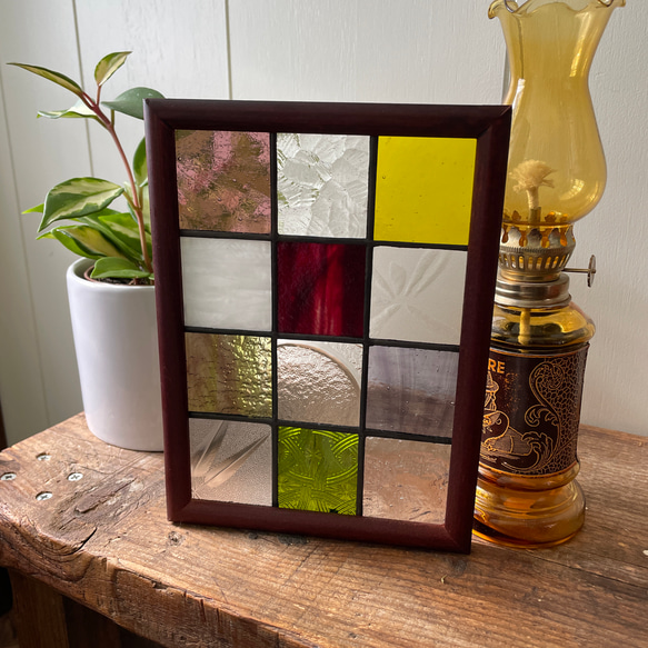 ステンドグラス パネル 大正ロマン 和モダン 格子戸 その他インテリア