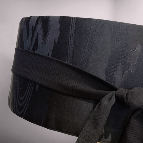 ブラックサッシュベルト ウエスト 65〜95cm 高級帯 帯ベルト 帯