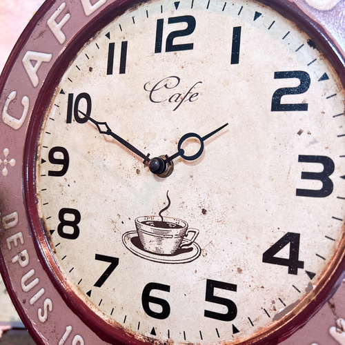 フレンチアンティークデザインの時計 カフェ 置き時計 PARIS フランス