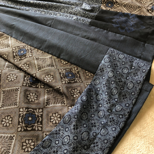 日本/大島紬】アンティーク大島紬のパッチワークガウチョパンツ 龍郷