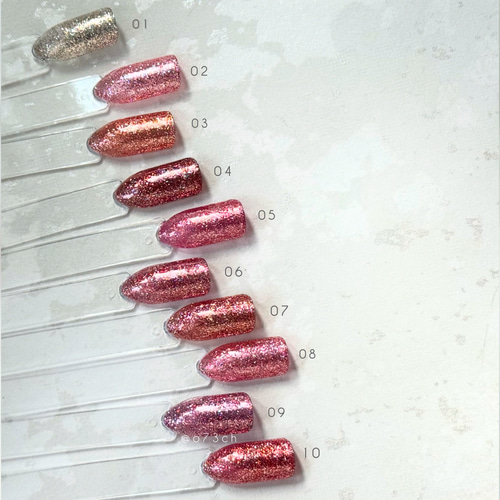 ネイルチップ＊enoi galitter ギャリッター ラメ ピンク レッド