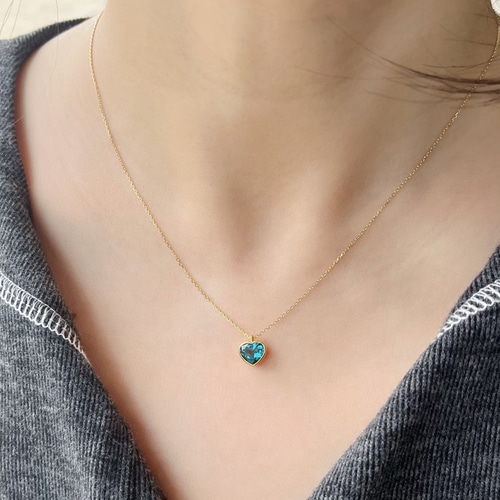 絶美」K18 天然ブルートルマリン 上品 幸運 友情 希望 10月誕生石