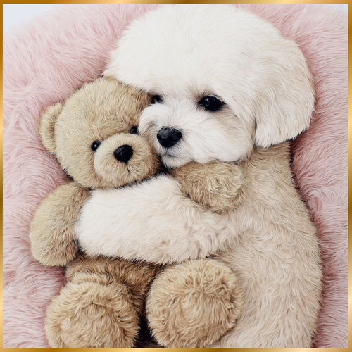 くまのぬいぐるみ - マルチーズ犬】テディーベア・teddy bear