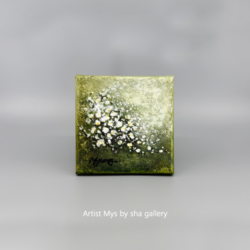 原画 アクリル画 キャンバスアート｜リシアンサスの絵｜15cm×15cm