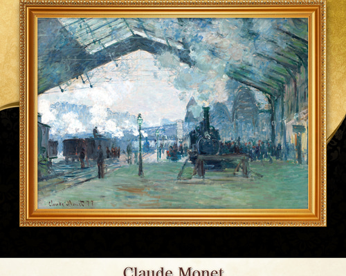 モネ『サン＝ラザール駅』複製画 【額入り】 絵画 〜ART❖MUSEUM