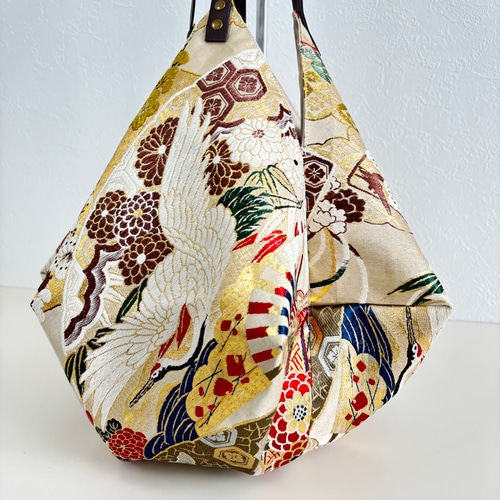 帯リメイクバッグ あずま袋、風呂敷袋、エコバッグ、ショッピング