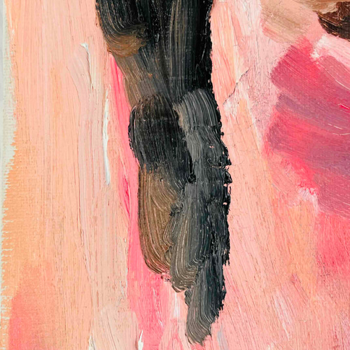 38×46㎝「キス待ちおじさん」F8・油彩・原画 N 絵画 かいがのみせ