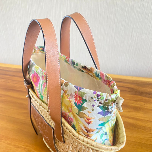 ロエベカゴバッグSサイズ用 巾着 インナーバッグ リバティ ティッシュ