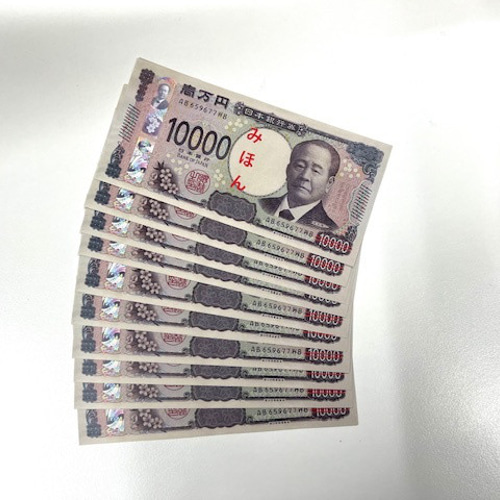 ダミー紙幣100万円札束 100枚すべて印刷 金融機関共通帯封 2束 新品
