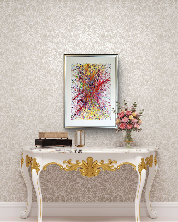 私たちの存在X / 抽象画 77×56㎝ B2 額縁セット 原画1点のみ モダン