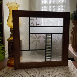 ステンドグラス パネル 大正ロマン 和モダン 格子戸 その他インテリア