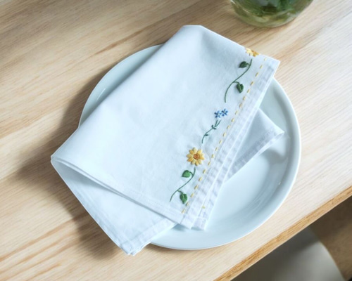 ひまわりの夏刺繍 ランチョンマット ランチョンマット 霜月屋 通販