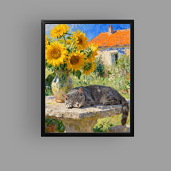 絵画 | イラストポスター 19 ☆ 【ソファーに横たわっているシャム猫