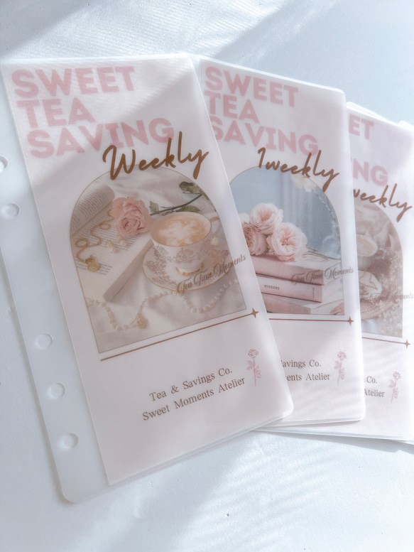 バインダー貯金 Saving リフィル A6サイズ 6枚 TeaTime 可愛い 大人