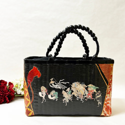 一閑張りバック “百鬼夜行” 浮世絵仕上げ かごバッグ Momo太郎 通販