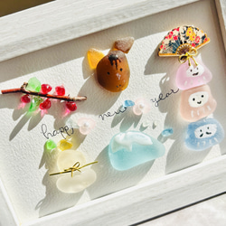 シーグラスアートhappy new year2026 春分 新年 干支 馬年 その他置物