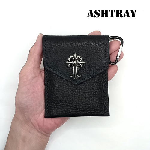 本革レザー携帯灰皿ポケット灰皿クロムハーツ好きクロスコンチョレザー