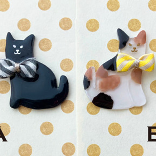 なかよしブローチセット☆ねこ ブローチ quatresix 通販 3023616